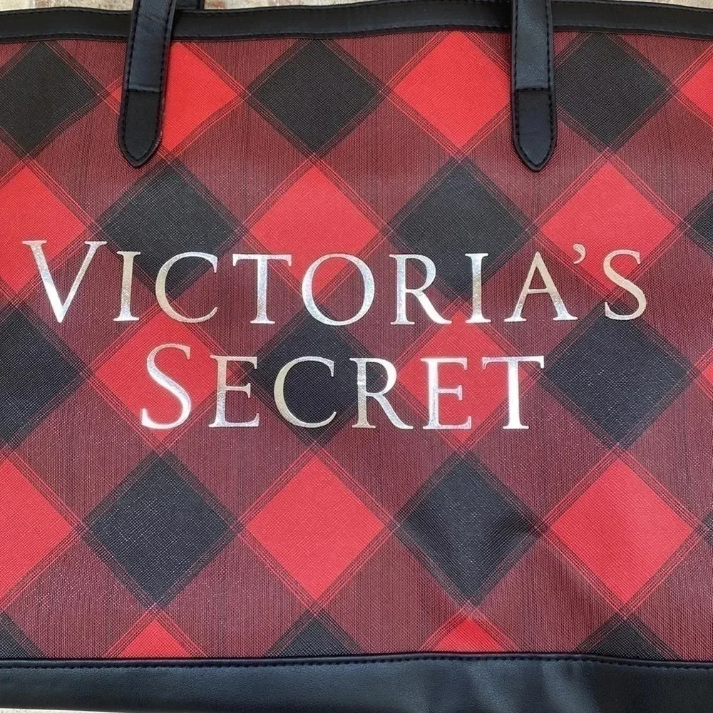 Victoria’s‎ Secret Red And Black Plaid Tote Bag